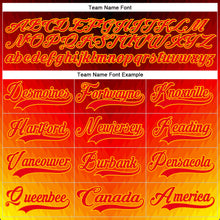 Charger l'image dans la galerie, Custom Red Fire Red Gold-Black 3D Pattern Abstract Gradient Halftone Hockey Lace Neck Jersey
