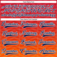 Load image into Gallery viewer, Custom Red Navy Yellow-White 3D Pattern Abstract Gradient Halftone Hockey Lace Neck Jersey
