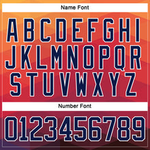 Load image into Gallery viewer, Custom Orange Navy Crimson-White 3D Pattern Abstract Gradient Halftone Hockey Lace Neck Jersey

