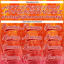 Load image into Gallery viewer, Custom Bay Orange Red Black-White 3D Pattern Abstract Gradient Halftone Hockey Lace Neck Jersey
