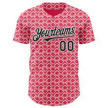 Загрузить изображение в средство просмотра галереи, Custom Neon Pink Black-White Valentine's Day Love Heart Authentic Baseball Jersey
