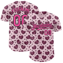 Загрузить изображение в средство просмотра галереи, Custom Pink Black Valentine's Day Love Heart Authentic Baseball Jersey
