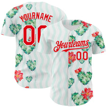 Загрузить изображение в средство просмотра галереи, Custom White Fire Red-Green Valentine's Day Love Heart Authentic Baseball Jersey
