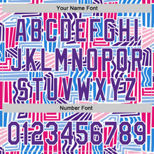 Загрузить изображение в средство просмотра галереи, Custom Blue Purple Red-White Valentine's Day Line Authentic Baseball Jersey
