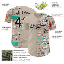 Загрузить изображение в средство просмотра галереи, Custom Gray Brown-White Valentine's Day Love Authentic Baseball Jersey
