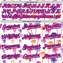 Загрузить изображение в средство просмотра галереи, Custom White Hot Pink-Dark Purple Valentine's Day Love Heart Authentic Baseball Jersey
