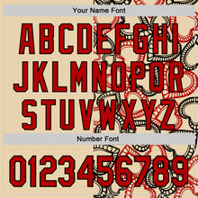 Загрузить изображение в средство просмотра галереи, Custom City Cream Red-Black Valentine's Day Love Heart Authentic Baseball Jersey
