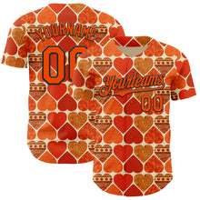 Загрузить изображение в средство просмотра галереи, Custom Orange Cream-Black Valentine's Day Love Heart Authentic Baseball Jersey
