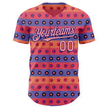 Загрузить изображение в средство просмотра галереи, Custom Orange Medium Pink-Dark Purple Valentine's Day Love Heart Authentic Baseball Jersey
