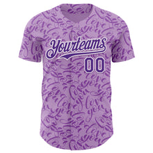 Загрузить изображение в средство просмотра галереи, Custom Light Purple Purple-White Valentine's Day Love Authentic Baseball Jersey

