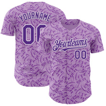 Загрузить изображение в средство просмотра галереи, Custom Light Purple Purple-White Valentine's Day Love Authentic Baseball Jersey
