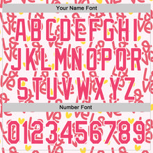 Загрузить изображение в средство просмотра галереи, Custom Light Pink Neon Pink-White Valentine's Day Love Heart Authentic Baseball Jersey
