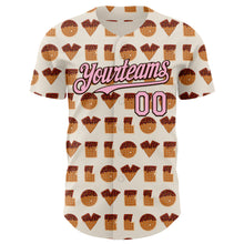 Загрузить изображение в средство просмотра галереи, Custom Cream Light Pink-Brown Valentine's Day Love Heart Authentic Baseball Jersey
