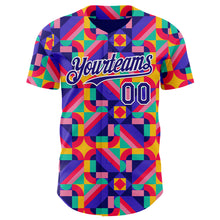Загрузить изображение в средство просмотра галереи, Custom Rainbow Dark Purple White Valentine's Day Pride Month Love Is Love Authentic Baseball Jersey
