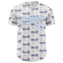 Загрузить изображение в средство просмотра галереи, Custom White Light Blue Valentine's Day Love Heart Authentic Baseball Jersey

