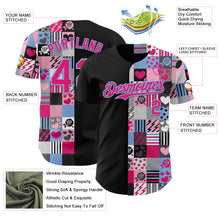 Загрузить изображение в средство просмотра галереи, Custom Black Hot Pink-Light Blue Valentine's Day Love Heart Authentic Baseball Jersey
