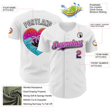 Загрузить изображение в средство просмотра галереи, Custom White Gradient-Black Valentine's Day Love Heart Authentic Baseball Jersey
