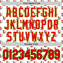 Загрузить изображение в средство просмотра галереи, Custom White Fire Red Black-Neon Green Valentine's Day Love Heart Authentic Baseball Jersey
