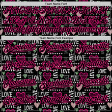 Загрузить изображение в средство просмотра галереи, Custom Black Hot Pink Valentine's Day Love Heart Authentic Baseball Jersey

