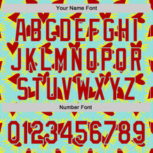 Загрузить изображение в средство просмотра галереи, Custom Ice Blue Red Valentine's Day Love Heart Authentic Baseball Jersey
