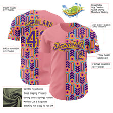 Загрузить изображение в средство просмотра галереи, Custom Medium Pink Purple-Yellow Valentine's Day Flower Authentic Baseball Jersey
