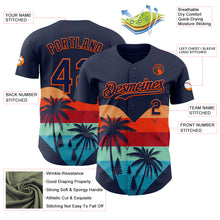 Загрузить изображение в средство просмотра галереи, Custom Navy Orange Valentine's Day Coconut Trees Authentic Baseball Jersey
