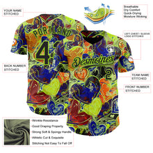 Загрузить изображение в средство просмотра галереи, Custom Black Neon Green Valentine's Day Love Heart Authentic Baseball Jersey
