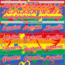 Загрузить изображение в средство просмотра галереи, Custom Rainbow Fire Red-White Valentine's Day Love Heart Pride Month Love Is Love Authentic Baseball Jersey
