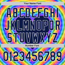 Загрузить изображение в средство просмотра галереи, Custom Navy White Valentine's Day Love Heart Pride Month Love Is Love Authentic Baseball Jersey
