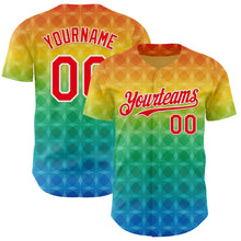 Загрузить изображение в средство просмотра галереи, Custom Yellow Fire Red Green Blue-White Valentine's Day Pride Month Love Is Love Authentic Baseball Jersey
