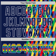 Загрузить изображение в средство просмотра галереи, Custom Navy Rainbow-White Valentine's Day Pride Month Love Is Love Authentic Baseball Jersey
