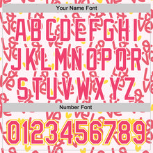 Загрузить изображение в средство просмотра галереи, Custom Light Pink Neon Pink Yellow-White Valentine's Day Love Heart Authentic Baseball Jersey
