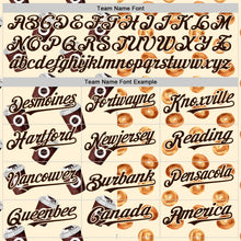 Загрузить изображение в средство просмотра галереи, Custom Cream Brown Valentine's Day Bagel Meets Coffee Authentic Baseball Jersey
