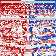 Load image into Gallery viewer, Custom White Thunder Blue-Red 3D Pattern Abstract Splatter Paint Hockey Lace Neck Jersey
