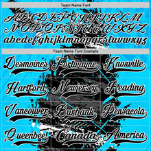 Load image into Gallery viewer, Custom Blue Black-White 3D Pattern Abstract Splatter Paint Grunge Hockey Lace Neck Jersey
