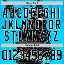 Load image into Gallery viewer, Custom Blue Black-White 3D Pattern Abstract Splatter Paint Grunge Hockey Lace Neck Jersey
