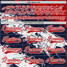 Load image into Gallery viewer, Custom Navy Red-White 3D Pattern Abstract Splatter Paint Hockey Lace Neck Jersey
