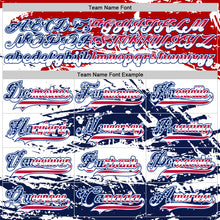 Load image into Gallery viewer, Custom White USA Flag Red-Royal 3D Pattern Abstract Splatter Paint Hockey Lace Neck Jersey
