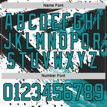 Load image into Gallery viewer, Custom White Teal-Black 3D Pattern Abstract Splatter Paint Hockey Lace Neck Jersey
