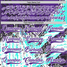 Load image into Gallery viewer, Custom Purple Green-White 3D Pattern Abstract Splatter Paint Grunge Hockey Lace Neck Jersey
