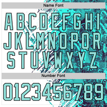 Load image into Gallery viewer, Custom White Ice Blue-Black 3D Pattern Abstract Splatter Paint Hockey Lace Neck Jersey
