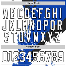 Load image into Gallery viewer, Custom White Thunder Blue Red-Black 3D Pattern Abstract Splatter Paint Hockey Lace Neck Jersey
