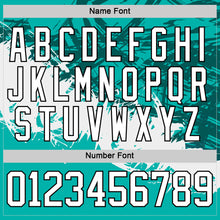 Load image into Gallery viewer, Custom Aqua White-Black 3D Pattern Abstract Splatter Paint Hockey Lace Neck Jersey
