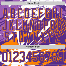 Load image into Gallery viewer, Custom White Purple-Bay Orange 3D Pattern Abstract Splatter Paint Hockey Lace Neck Jersey
