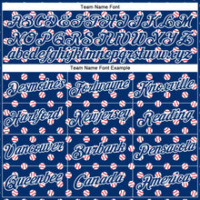 Load image into Gallery viewer, Custom Stitched US Navy Blue White 3D Pattern Design Baseball Game Day Indianapolis Inspired Sports Pullover Sweatshirt Hoodie
