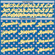 Загрузить изображение в средство просмотра галереи, Custom Stitched Blue White-Gold 3D Pattern Design Baseball Game Day Los Angeles Inspired Sports Pullover Sweatshirt Hoodie
