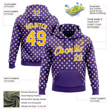 Загрузить изображение в средство просмотра галереи, Custom Stitched Purple Yellow-White 3D Pattern Design Baseball Game Day Minnesota Inspired Sports Pullover Sweatshirt Hoodie
