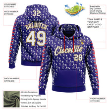 Загрузить изображение в средство просмотра галереи, Custom Stitched Dark Purple White Old Gold-Red 3D Pattern Design Baseball Game Day Baltimore Inspired Sports Pullover Sweatshirt Hoodie
