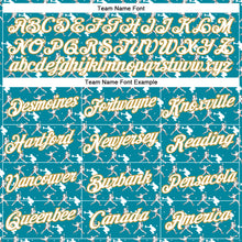 Load image into Gallery viewer, Custom Stitched Teal White Red-Old Gold 3D Pattern Design Baseball Game Day Jacksonville Inspired Sports Pullover Sweatshirt Hoodie
