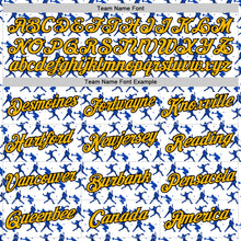 Laden Sie das Bild in den Galerie-Viewer, Custom Stitched White Gold Thunder Blue Red-Black 3D Pattern Design Baseball Game Day Los Angeles Inspired Sports Pullover Sweatshirt Hoodie
